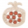 Pendant in Pomegranate shape with Shema Engraving and Garnet Stones