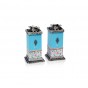 Small Ester Shahaf Shabbat Candlesticks in Turquoise and Pink