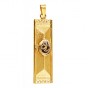14k Yellow Gold Mezuzah Pendant with Shin and Filigree Lines