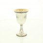 Sterling Silver Kiddush Cup with Large Traditional Goblet and Scrolling Lines