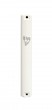 Traditional White Plastic Mezuzah with Silver-Colored Hebrew Letter Shin
