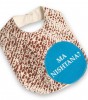 Matza Baby Bib with Hebrew Text in White and Blue by Barbara Shaw
