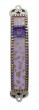 Mezuzah in Purple With Gold Flecks and Shin on a Lavender Background