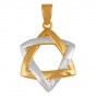 Contemporary Two-Tone Gold and Rhodium Plated Star of David Pendant