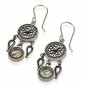 Silver Earrings with Hanging Roman Glass Circle