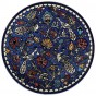 Armenian Ceramic Plate with White Peacock and Floral Motif
