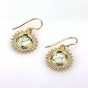 Earrings in Sun Design and Roman Glass in 14k Yellow Gold