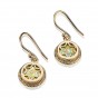 Earrings with Star of David and Roman Glass in 14k Yellow Gold