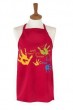 Apron in Red with Hand Prints & Hebrew Text in Cotton