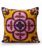 Cushion with Blue Ottoman Style Tile with Flower Design