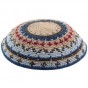 Kippah in Knitted DMC with Colorful Design in 16cm