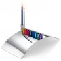 Modular Menorah in Stainless Steel & Colorful Anodized Aluminum by Laura Cowan