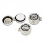 Round Silver Shabbat Candlesticks with Star of David, Hebrew Text and Jerusalem
