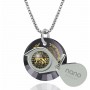 Sterling Silver and Cubic Zirconia Necklace Woman of Valor: Micro-Inscribed with 24K Gold